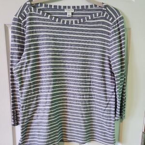 Croft & Barrow Blue and White Striped Top